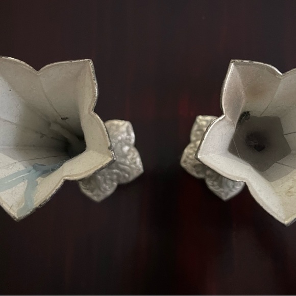 Vintage Set Of Two Condisco E.P Antimony Silver Plated Ornate Candle Holders - Picture 2 of 8